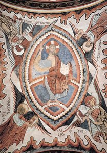 Christus in Glorie in de Tetramorf, laat 12e eeuw door Romanesque